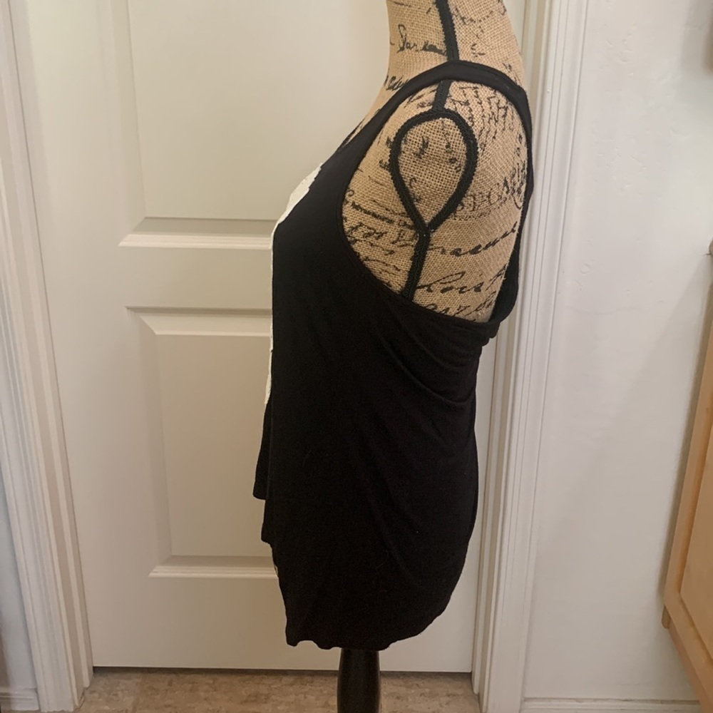 Crochet Sugar Skull Black Racerback Sleeveless Tank Top Size M - Picture 6 of 8